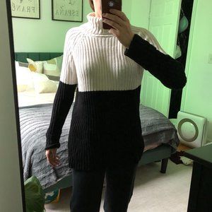 Color-Block Turtleneck Sweater